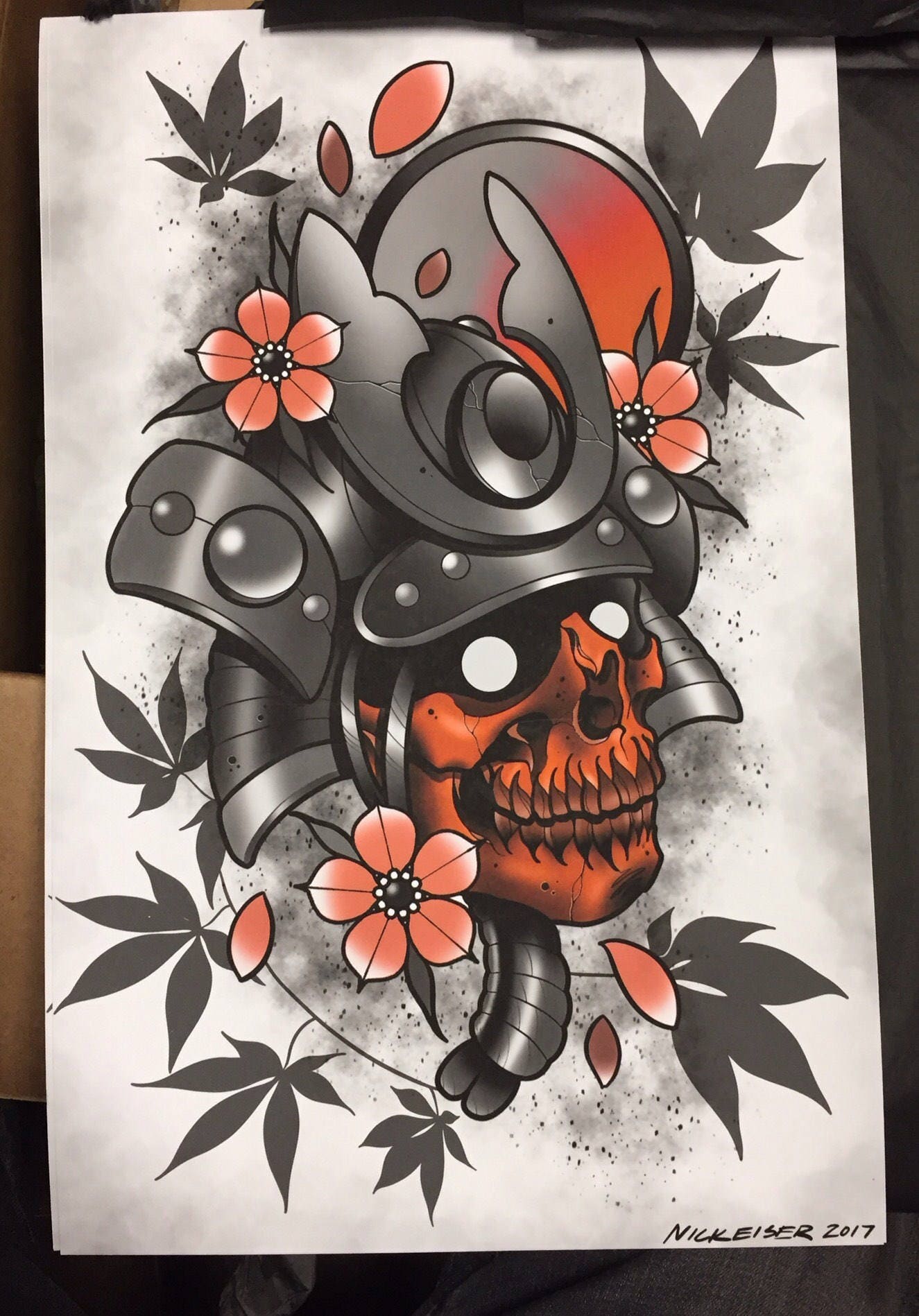 Nicholas Keiser aka Deadmeat "Undead Samurai" art print | Traditional