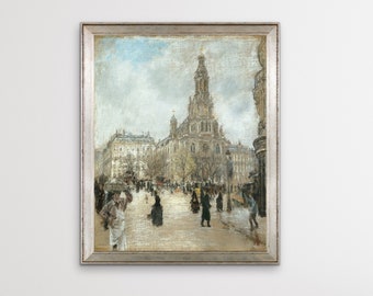 Vintage Paris Landscape Wall Art, French Painting Fine Art Print, Impressionist Landscape Vintage Wall Art