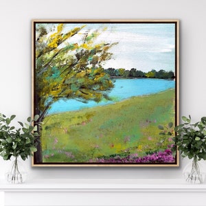 COLORFUL MIST Pollock Drip Art Abstract Huge Landscape Painting Extra Large  48x30, 48x36, 60x36 