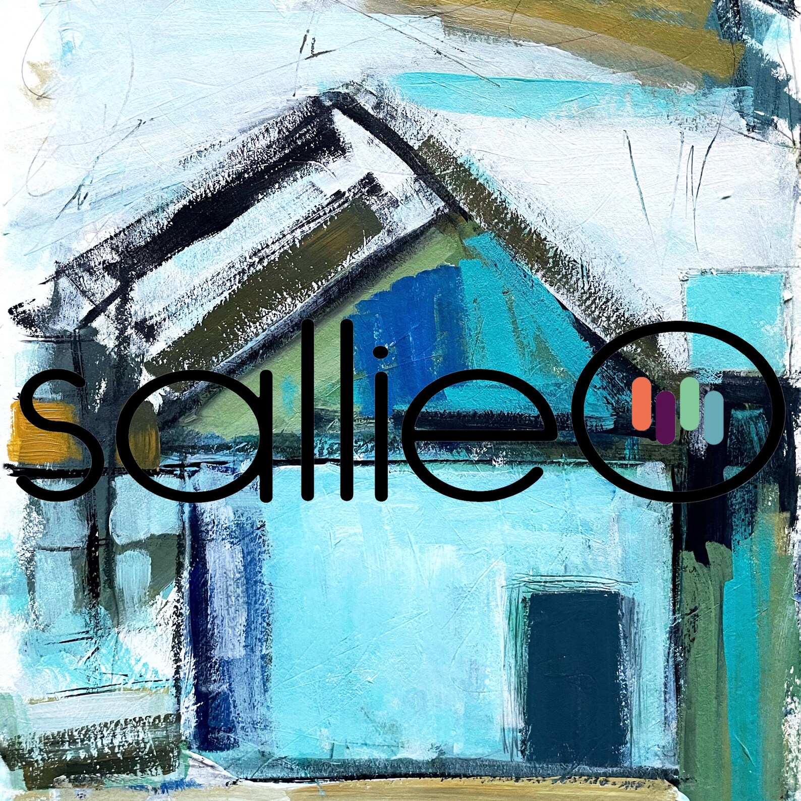 Abstract Beach House Art Print | Blue Coastal Cottage Painting | Modern ...