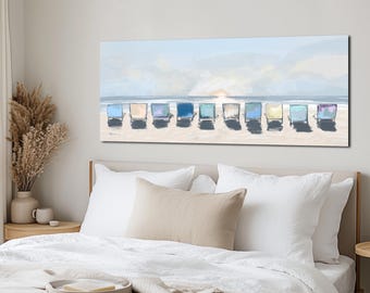 Extra Long Above Bed Artwork, Coastal Wall Art Print, Keepsake Beach Lover Gift,