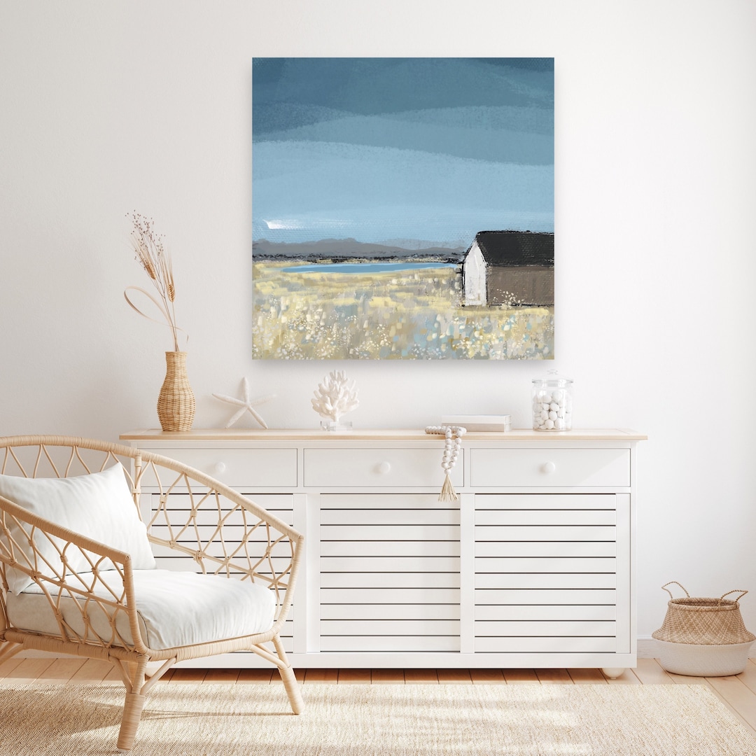 Modern Farmhouse Wall Art Vintage Barn Canvas Print Square Etsy