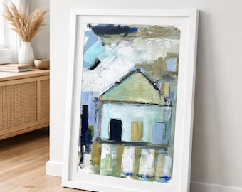 Abstract Coastal Artwork in Blue and Green Hues Wall Art Coastal Home Decor Beach Cottage Painting Gift for Coastal Art Lovers