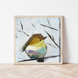Bird Wall Art, Bird Print, Modern Farmhouse Art, Bird Lover Art, Gift for Bird Lover, Wren Art, Bird Collectors, Original Art by SallieO