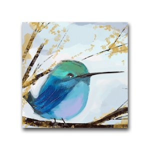 Hummingbird Art, Hummingbird Painting, Bird Print, Modern Farmhouse Art, Gift for Bird Lover, Bird Collectors, Original Art by SallieO image 1