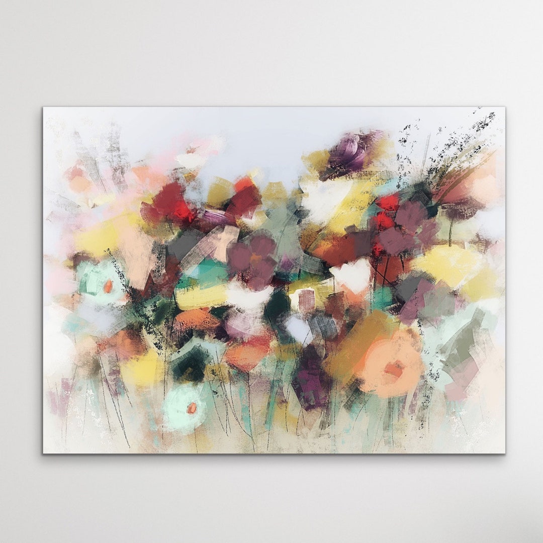 Modern Farmhouse Floral Wall Art Vintage Flower Art Etsy