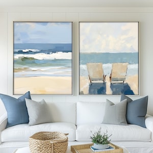 Abstract Ocean Waves Print, Minimalist Coastal Wall Art, Beach Waves Painting, Neutral Seascape, Modern Nautical Decor, Giclee Prints image 14