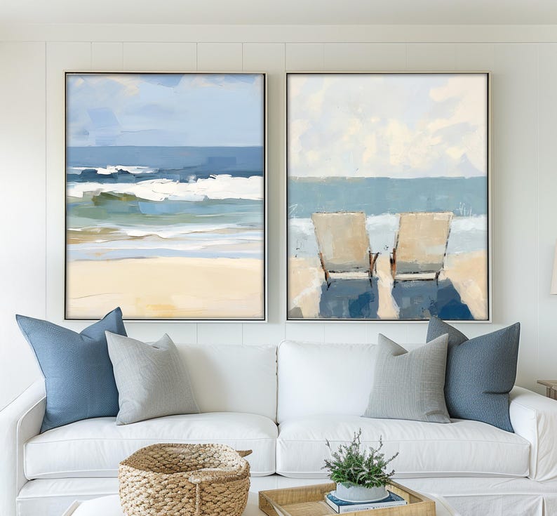 Abstract Ocean Waves Print, Minimalist Coastal Wall Art, Beach Waves Painting, Neutral Seascape, Modern Nautical Decor, Giclee Prints image 14