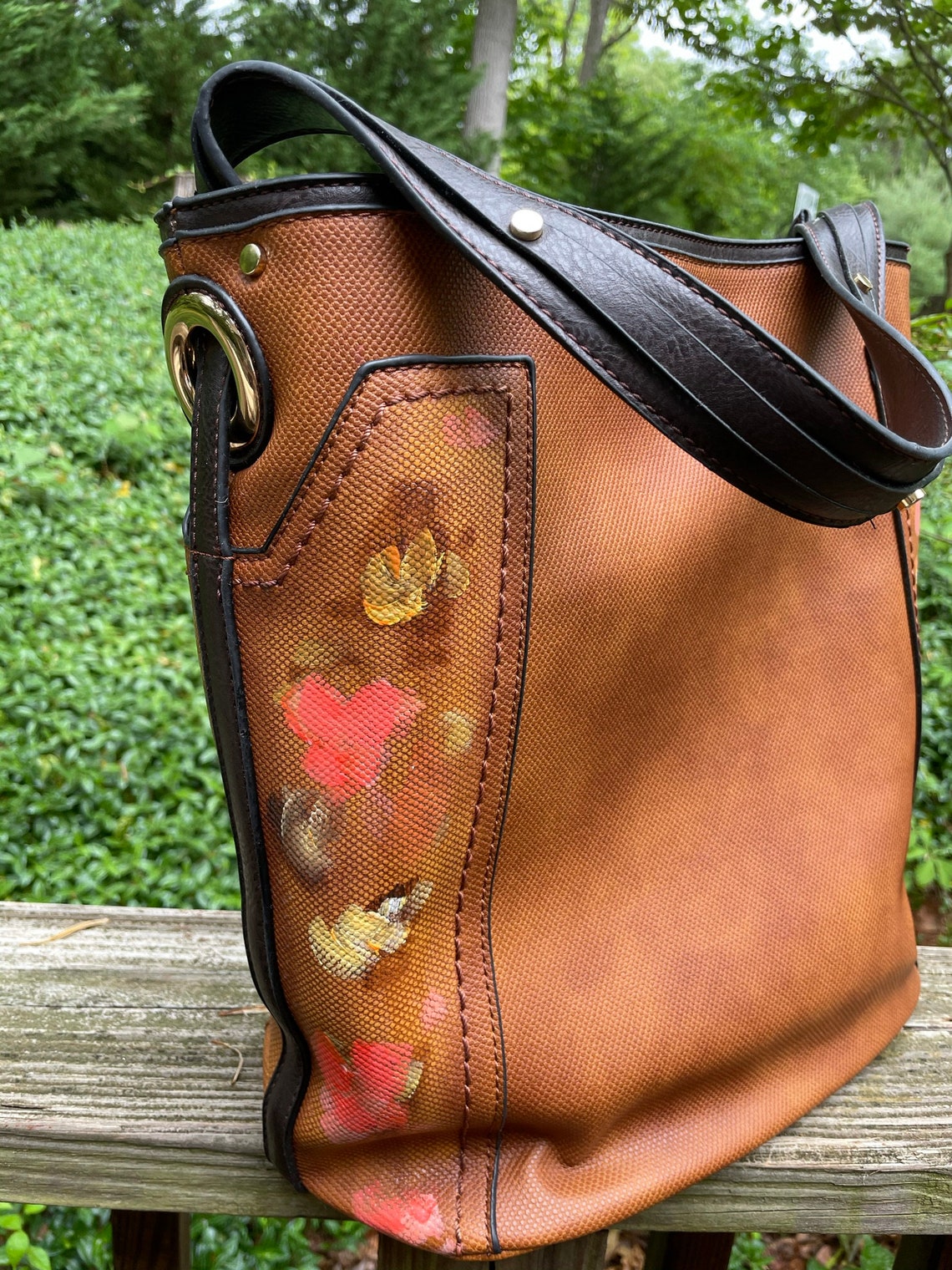 Hand Painted Bag Abstract Painting on handbag Original Etsy