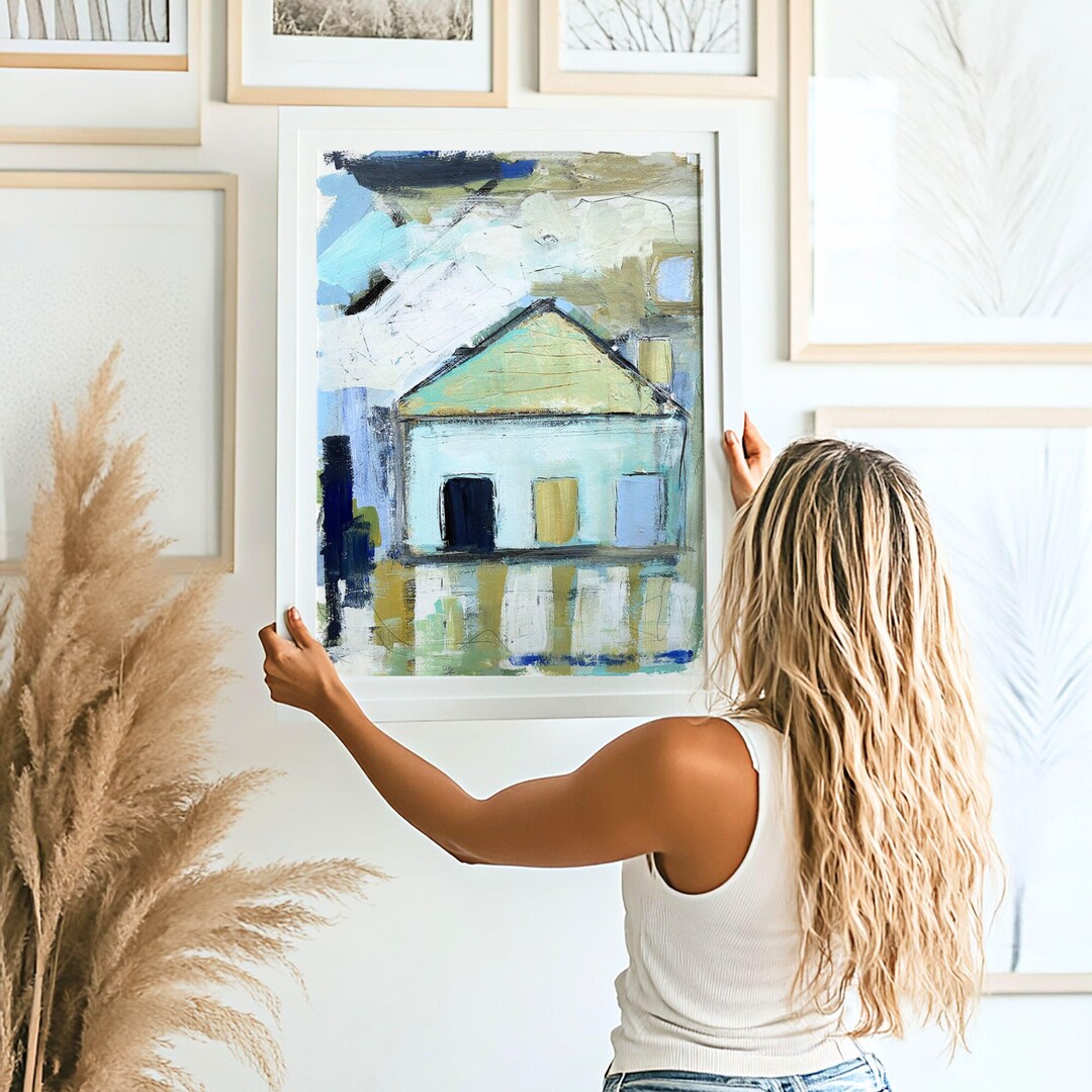 Abstract Coastal Artwork in Blue and Green Hues Wall Art Coastal Home ...