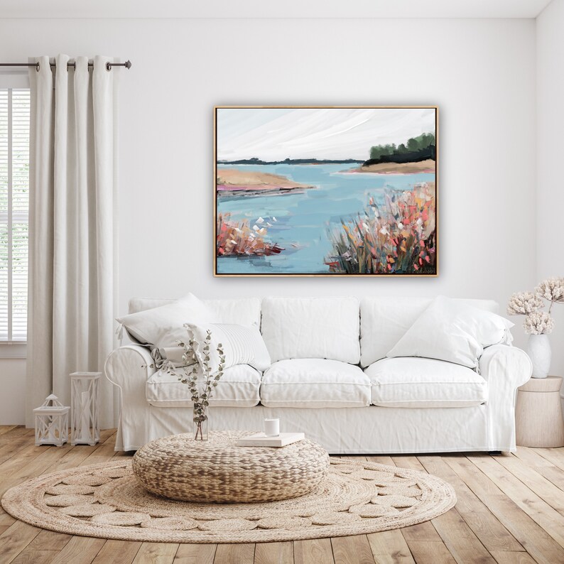 Image showcasing Wild Flowers Coastal Wall Art, Beach Art, Modern Coastal Home Decor ...