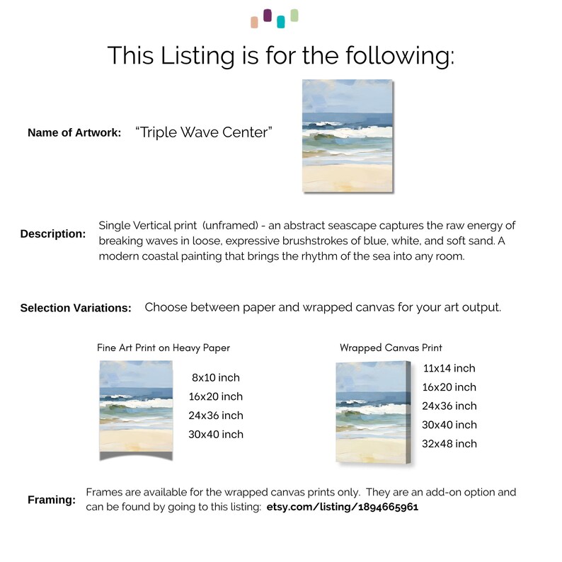 Abstract Ocean Waves Print, Minimalist Coastal Wall Art, Beach Waves Painting, Neutral Seascape, Modern Nautical Decor, Giclee Prints image 3