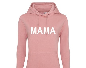 MAMA and MINI Matching Ladies and Childrens Hoodies Jumpers Dusty Pink Sun Yellow Sky Blue Jade Green Plum French Navy