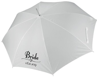 Personalised Bride and Groom Wedding Umbrella Bridal Umbrellas White Black Bottle Green Navy Red Royal Blue Sky Blue