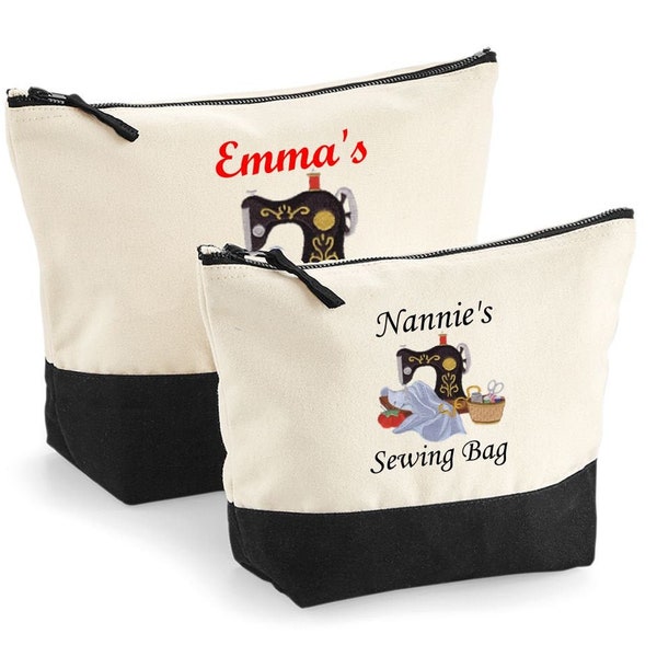 Personalised Embroidered Sewing Craft Bag Perfect for sewing craft supplies, 3 colours 2 sizes