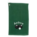 Personalised Embroidered Luxury Absorbent Lawn Bowls Towel Black Red Green Fuchsia White Navy Blue