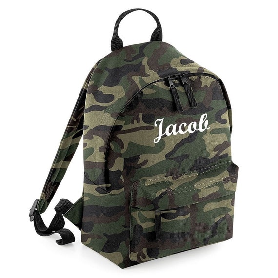Embroidered Personalised Jungle Camouflage Rucksack Backpack