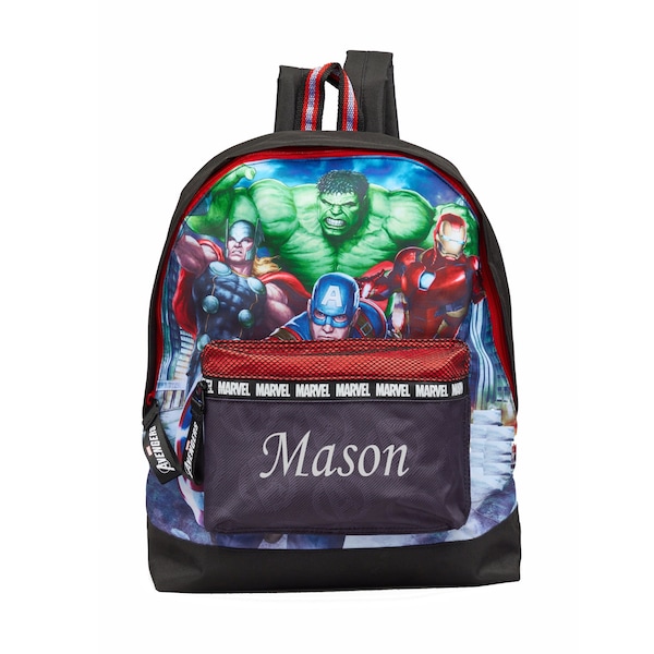 Embroidered Personalised Fully Licensed Branded Marvel Avengers Childrens Kids Backpack Bag Thor Hulk Captain America Iron Man