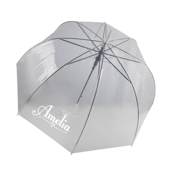 Personalised Name Named Bubble Umbrella Transparent Clear Umbrellas