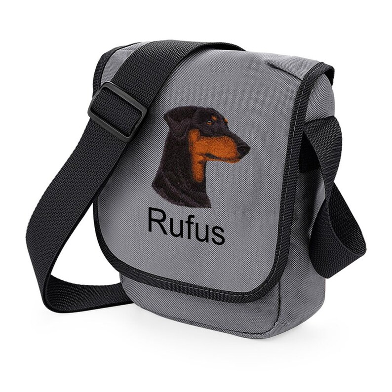 Embroidered Personalised Doberman Dog Walking Shoulder Bag 5 Etsy