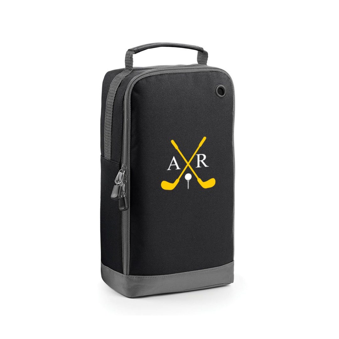 Personalised Embroidered Golf Shoe Bag Golfing Bag Crossed Clubs