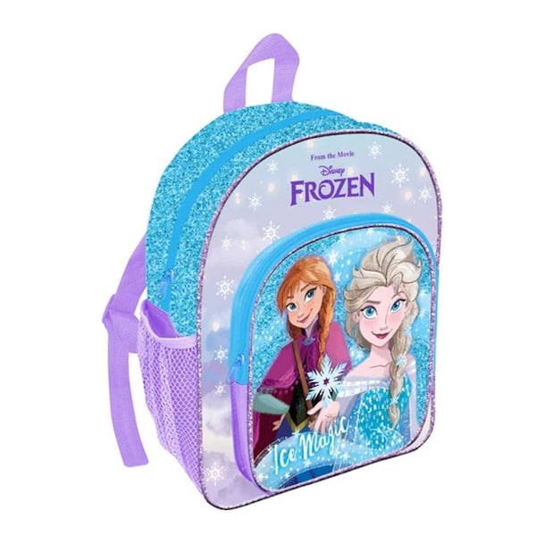 Embroidered Personalised Fully Licensed Branded Frozen Ice Magic Elsa Ana Glitter Backpack Childrens Kids Bag