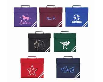 Personalised School Classic Book Bag Bags Unicorn Football Dinosaur Stars Back to School Named Childrens