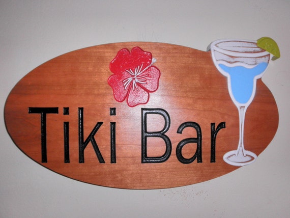 Tiki Bar Sign Custom Bar Signs Home Bar Decor Sign Tiki Etsy