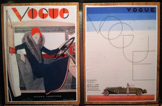 Set of 8 Vintage Vogue Magazine Cover Magnets ~ 1929-1933 Art Deco