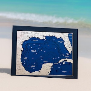 Gulf of America Map, Gulf of America, Gulf Cost Map, Custom Wood Map, 3D Wood Map, 3D Tampa Bay Map, 3D Map, Beach House Decor