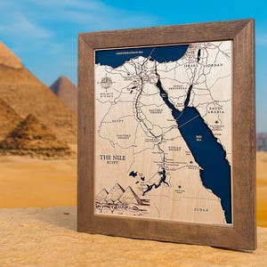 The Nile Map, Egypt Map, Egypt Gift, Travel Map, Vacation Gift, Vacation Map, Pyramids Map, Egyptian Gift, Adventure Gift, Travel Gift