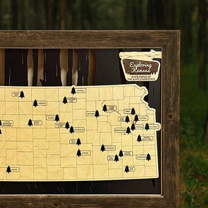 Mappa turistica del parco statale del Kansas, mappa del parco statale di Wood, regalo del parco statale, mappa del parco statale, mappa di Wood, mappa turistica, regalo per il campeggio, mappa del campeggio