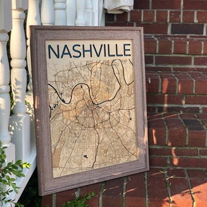 Nashville Wood Map, Nashville Map, Tennessee Map, Custom Wood Map, Wood Engraved Map, Custom 3D Map, Nashville Art, Nashville Sign