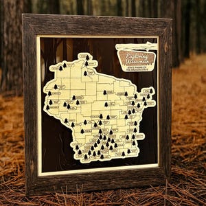 Mappa turistica del parco statale del Wisconsin, mappa del parco statale di Wood, regalo del parco statale, mappa del parco statale, mappa di Wood, mappa turistica, regalo per il campeggio, mappa del campeggio