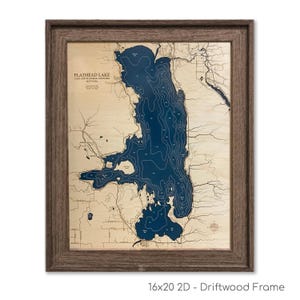 Flathead Lake Map, Flathead Lake, Wood Lake Map, Wood Lake Sign, Lake Art, Lake House Gift, Lake House Decor, Lake Map, Custom Lake