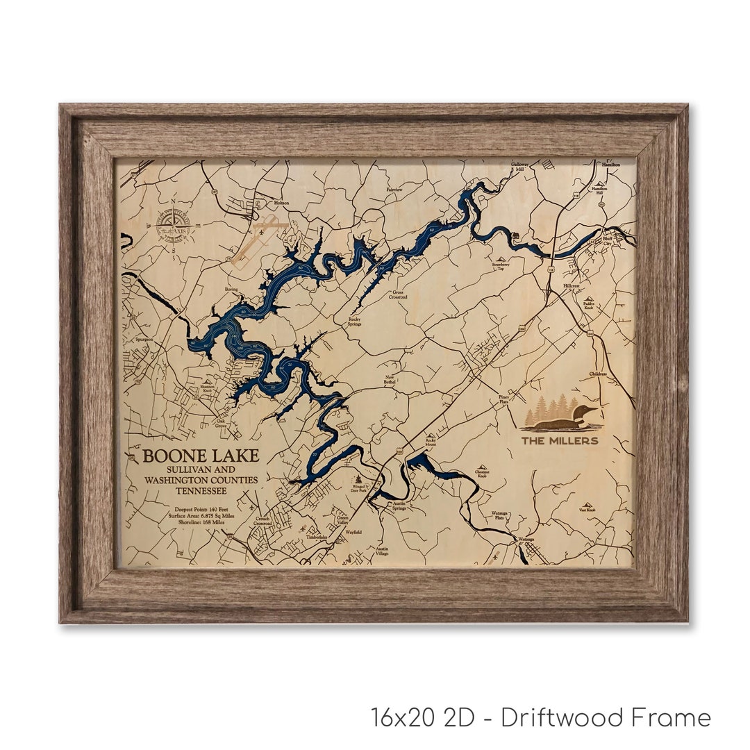 Boone Lake Map, Lake Sign, Wood Lake Map, Wood Lake Sign, Lake Art
