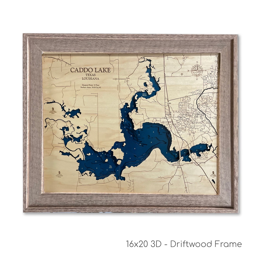 Caddo Lake Map, Caddo Lake, Lake Sign, Wood Lake Map, Wood Lake Sign