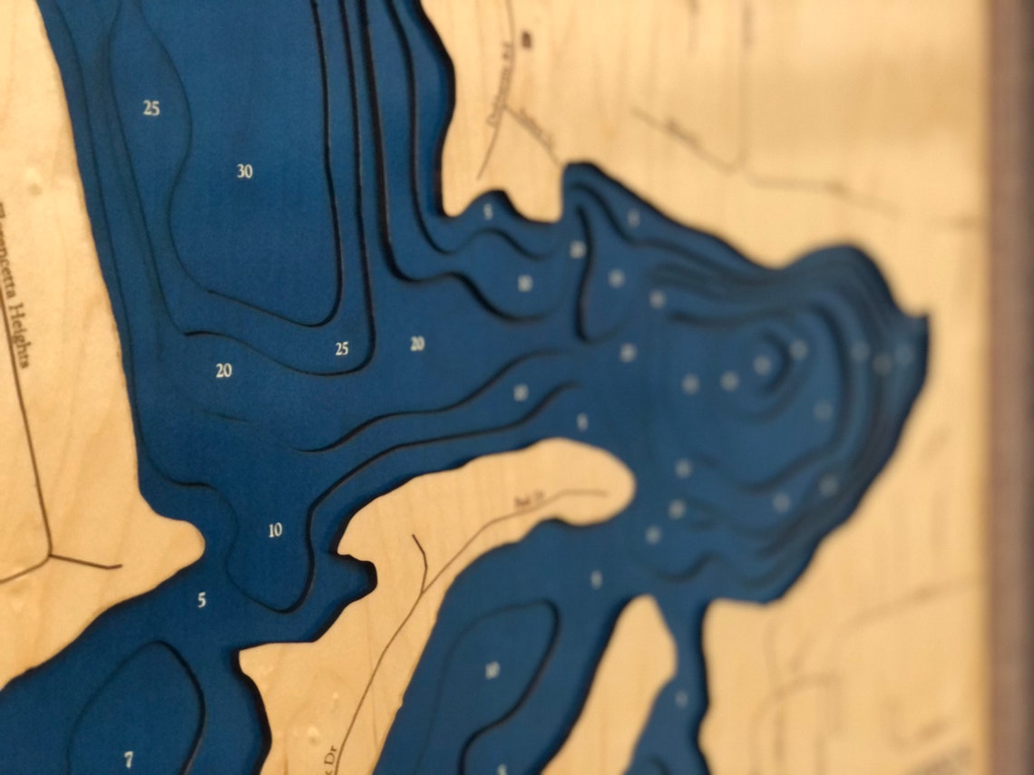 Lake Keesus Map Lake Keesus Lake Art Keesus Custom Wood Etsy