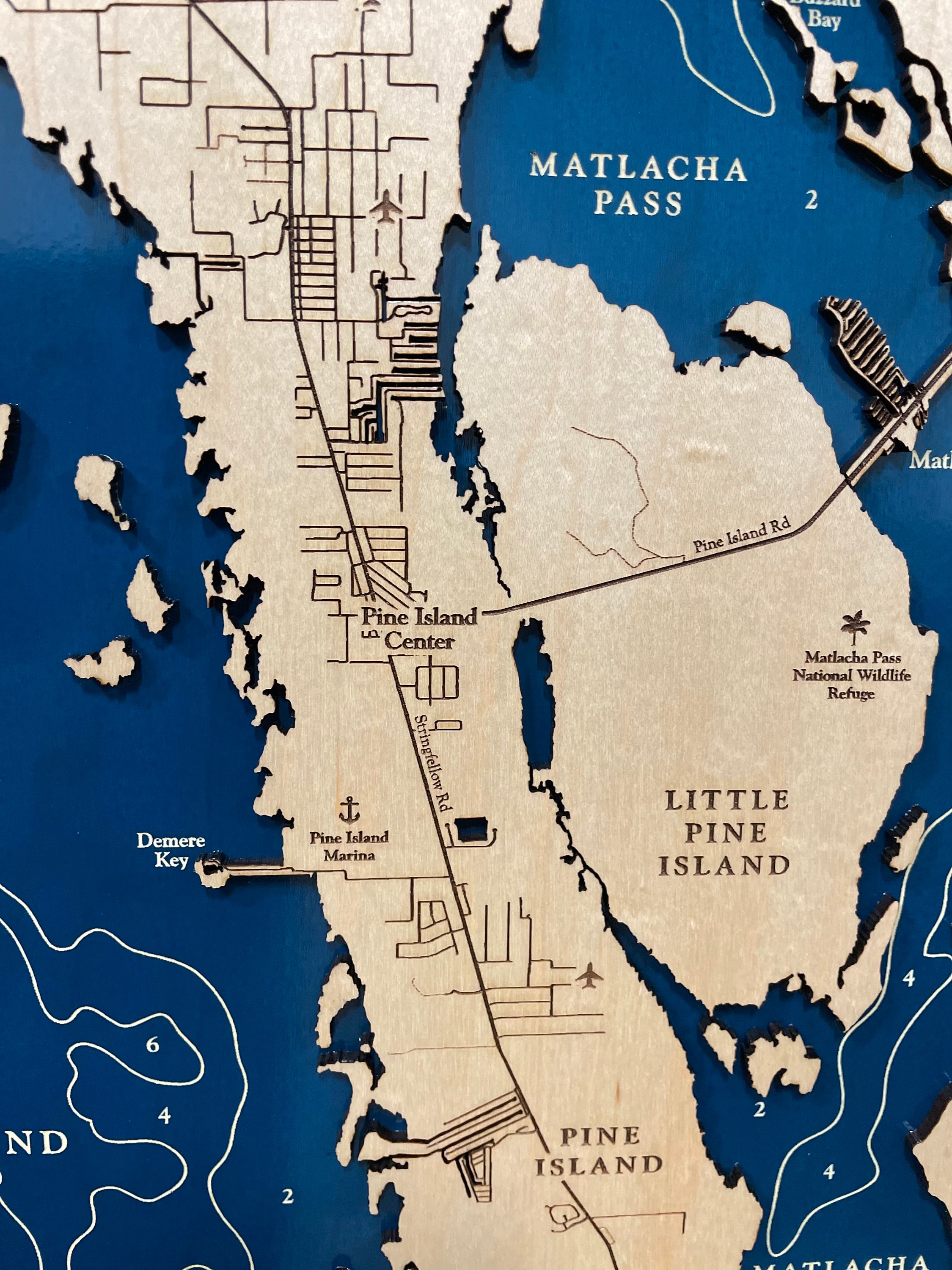 Pine Island Map Custom Wood Map Florida Map Matlacha Pass Etsy