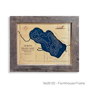 North Dease Lake Map, North Dease Lake, Wood Lake Map, Wood Lake Sign, Lake Art, Lake House Gift, Lake House Decor, Lake Map