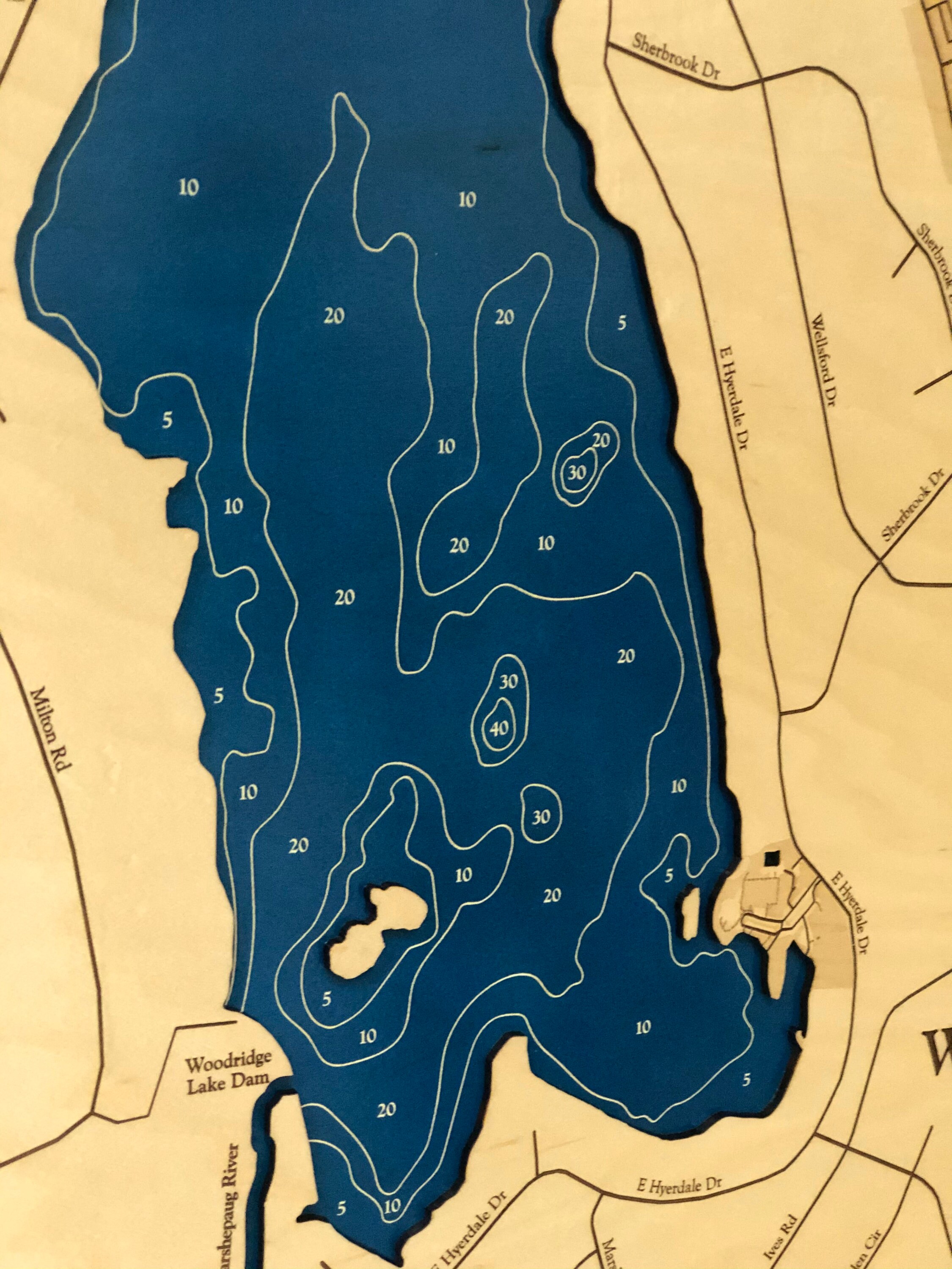 Woodridge Lake Map Woodridge Lake Custom Wood Map 3D Wall Etsy