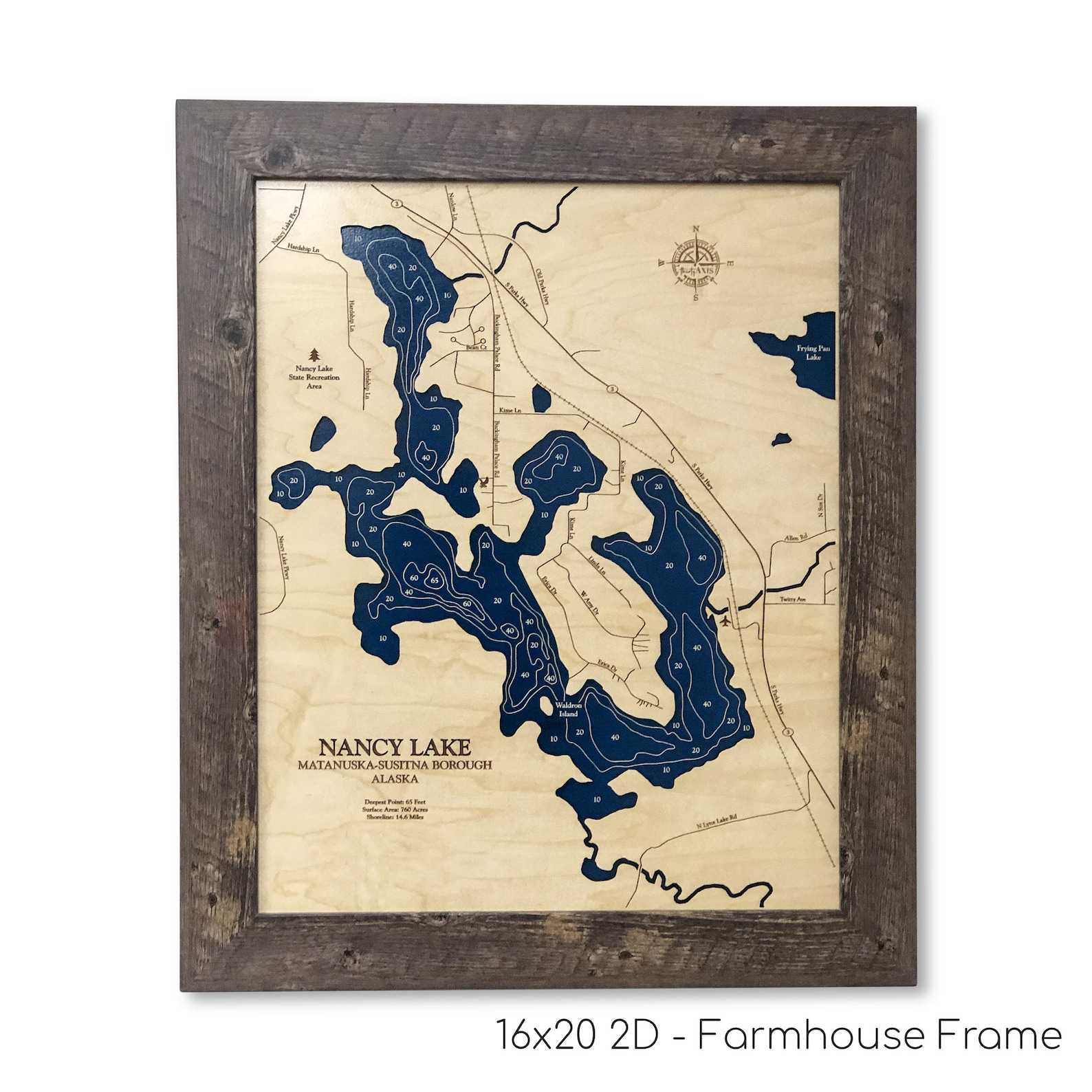 Nancy Lake Recreation Area Map Custom Lake Art 3D Wall Art Etsy