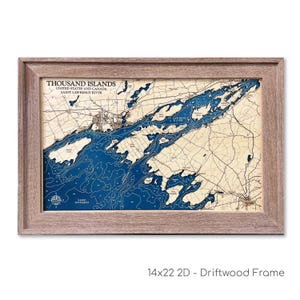 Thousands Island Map, St Lawrence River Map, Custom Lake Map, Custom Lake Sign, Wood Lake Map, 3D Lake Map, 3D Wood Maps, Lake House Decor