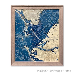 Süd Tampa Bay Karte, Tampa Bay Karte, Sankt Petersburg Karte, Bradenton Karte, Benutzerdefinierte Holz Karte, Strand Dekor, Florida Geschenk, Florida Karte, Strand Schild