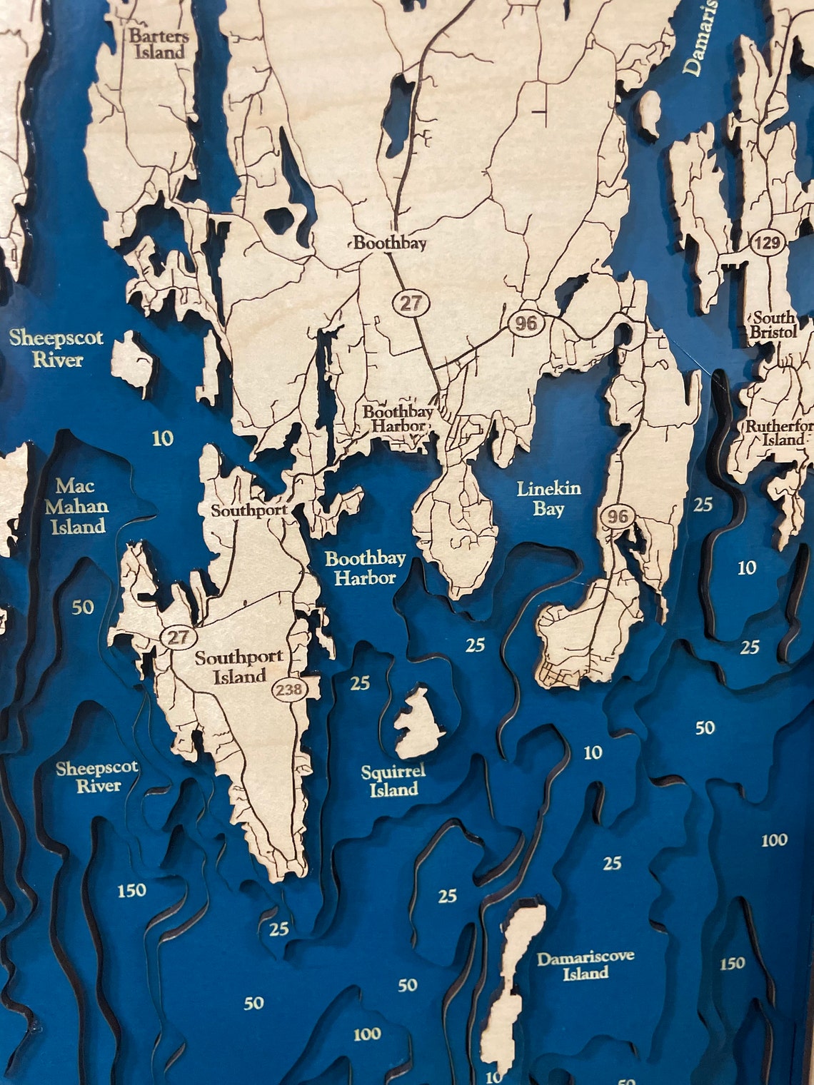 Five Islands Map Casco Bay Map Maine Map Main Coastline - Etsy Israel