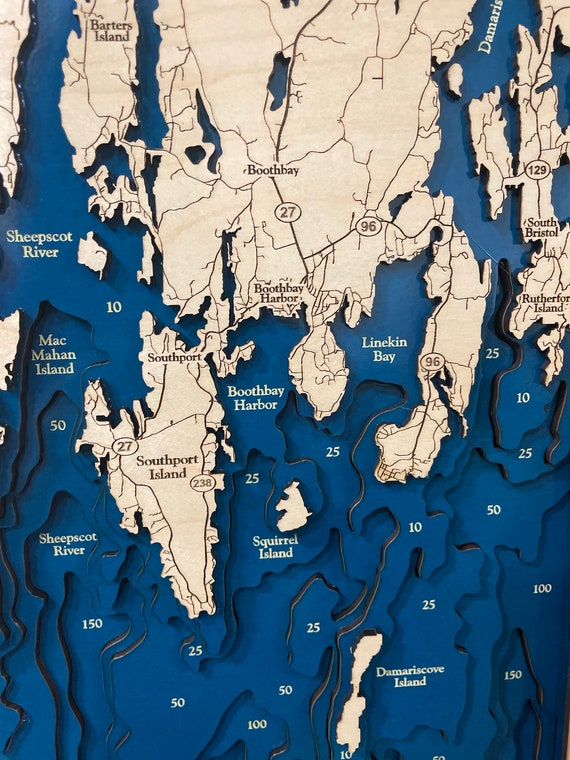 Five Islands Maine Map Five Islands Map Casco Bay Map Maine Map Main Coastline | Etsy Canada