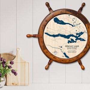 Sproat Lake Map, 3D Lake Map, Lake Map, Custom Lake Map, Wood Lake Map, Contour Map, Lake House Decor, Lake Map, Depth Map, Lake Art