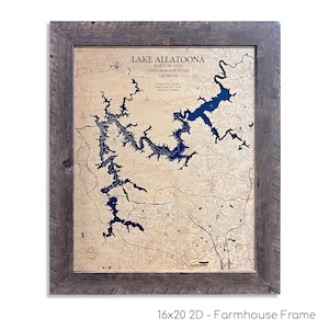 Lake Allatoona Map, Wood Lake Map, Custom Lake Map, Custom Lake Sign, Custom Lake Art, Wood Lake Map, Lake Map, Lake House Decor