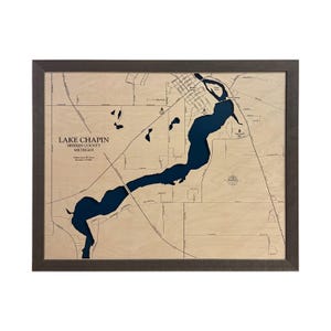 Lake Chapin Map, Custom Wood Map, Custom Lake Art, 3D Wall Art, Contour Map, Lake House Decor, Lake Map, Depth Map, Bathymetric, Lake Art