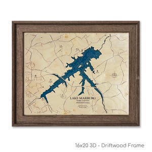 Lake Marburg Map, Lake Marburg, Wood Lake Map, Wood Lake Sign, Lake Art, Lake House Gift, Lake House Decor, Lake Map